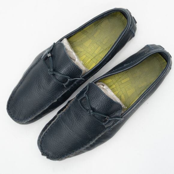 Ted Baker Ottro Blue Pebbled Leather Driver Loafers Shoes Size 10 - Picture 2 of 11